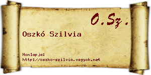 Oszkó Szilvia névjegykártya